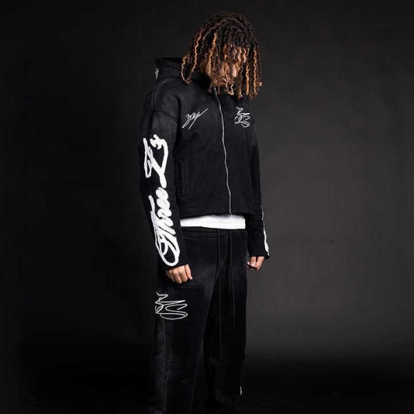 Embroidery-Sweatpants-Logo-Hoodie-Sweatsuit - Image 2