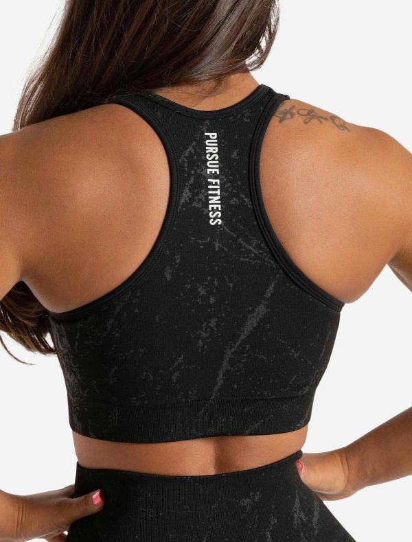 women-marble-seamless-sports-bra-black - Image 3