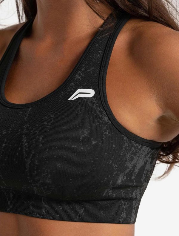 women-marble-seamless-sports-bra-black - Image 4